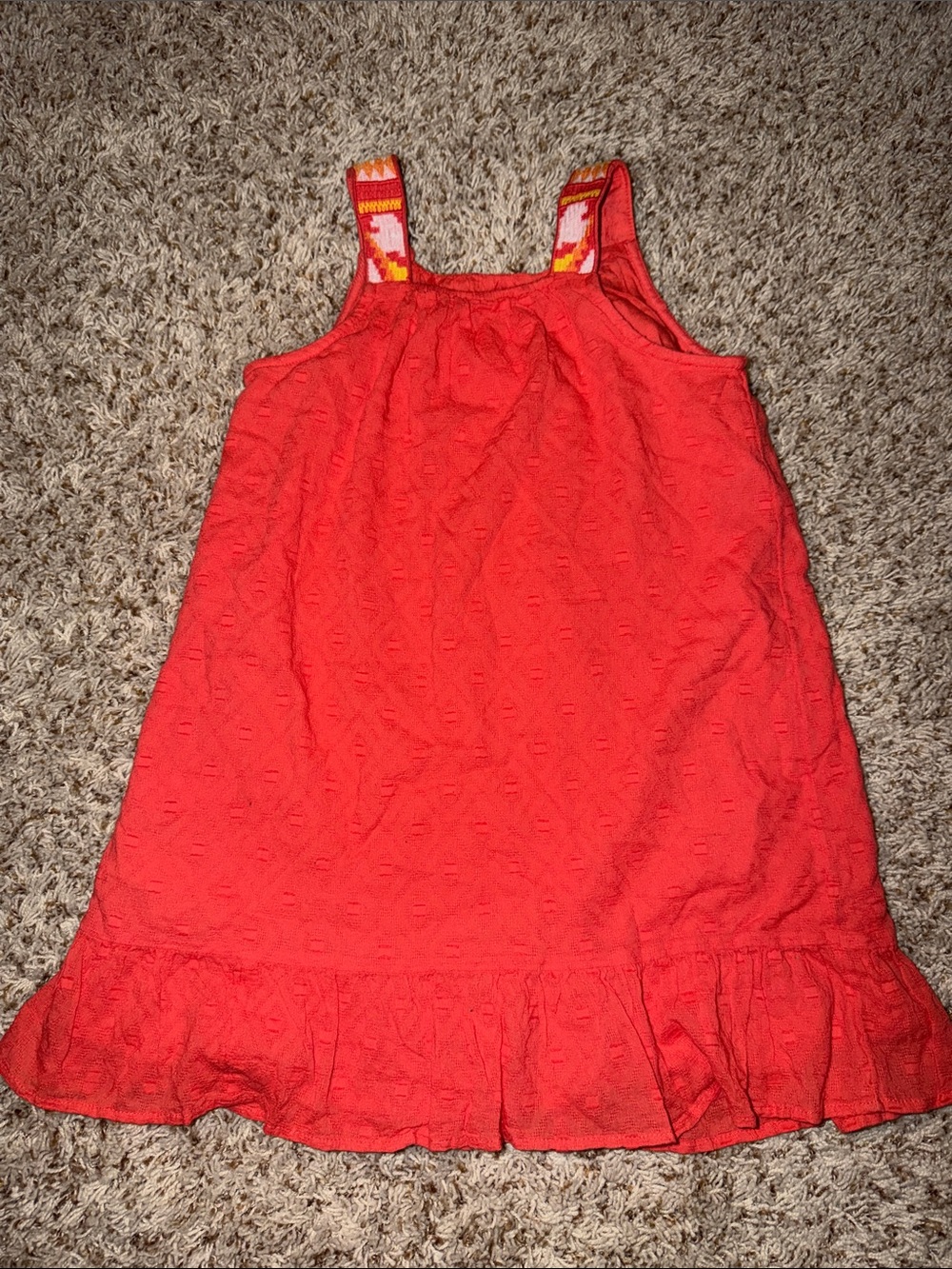 New Anthropologia Girl's Dress Size 7/8 Tunic Embroidered Coral - Picture 2 of 6